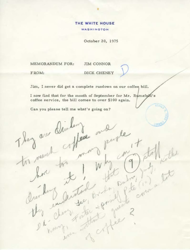 Memo courtesy of the Gerald R. Ford Presidential Library and Museum