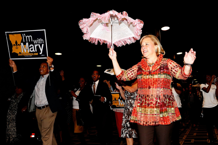 U.S. Senator Mary Landrieu with supporters during a \"Women with Mary\" campaign event on Oct. 22, 2014 in New Orleans, La.