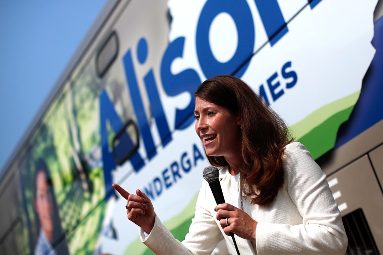 Kentucky's Democratic U.S. Senate nominee, and Kentucky Secretary of State, Alison Lundergan Grimes speaks at an event Aug. 1, 2014 in Paducah, Ky. (Photo by Win McNamee/Getty)