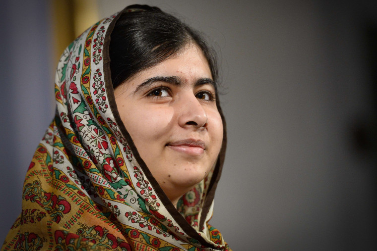 Pakistani activist for female education Malala Yousafzai attends a press conference in Sweden on Oct. 29, 2014.
