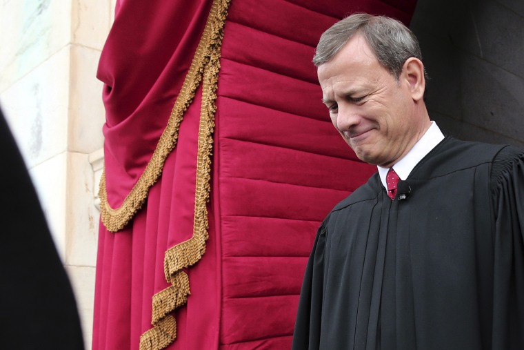 U.S. Supreme Court Chief Justice John Roberts arriving at the West Front of the U.S. Capitol in Washington on Jan. 21, 2013. (Win McNamee/AP)