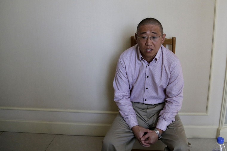 Kenneth Bae, an American tour guide and missionary serving a 15-year sentence, detained in North Korea, speaks to the Associated Press on Sept. 1, 2014 in Pyongyang, North Korea. (Wong Maye-E/AP)