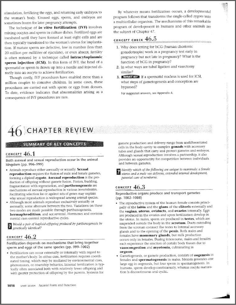Campbell's AP Biology, 9th Edition, page 1018