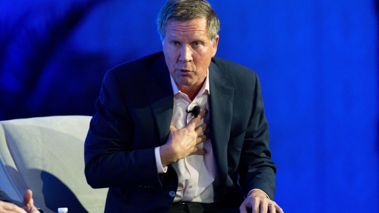 Ohio Gov. John Kasich talks about recent Republican party gains and the road ahead for his party during a press conference at the Republican governors' conference in Boca Raton, Fla. on Nov. 19, 2014. (J Pat Carter/AP)