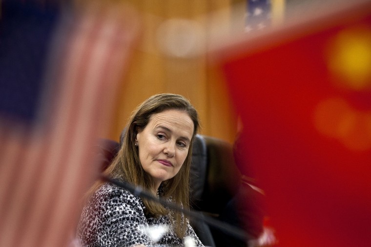 U.S. Under Secretary of Defense for Policy Michèle Flournoy arrives for a bilateral meeting with Ma Xiaotian on Dec. 7, 2011 in Beijing, China. (Andy Wong/Pool/Getty)