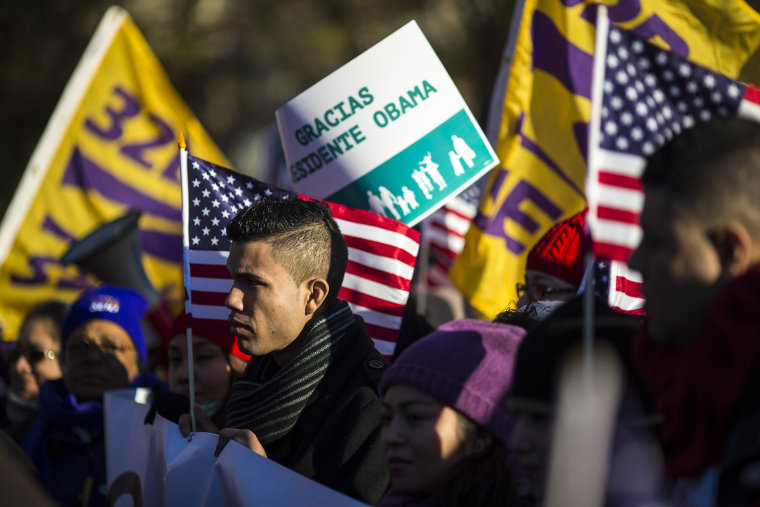 Image: Parents, youth activists, and workers rally in support of immigration reform, outside the White House.