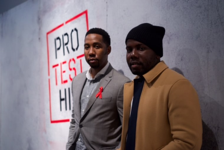 Kweku Mandela, (right) appears with his cousin Ndaba at a UNAIDS event in New York City on Sept. 25, 2014.