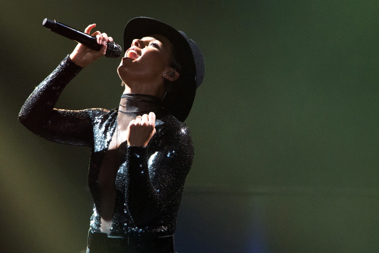 Alicia Keys performs during her concert in Frankfurt am Main, Germany, on June 4, 2013. (Photo by Boris Roessler/EPA)