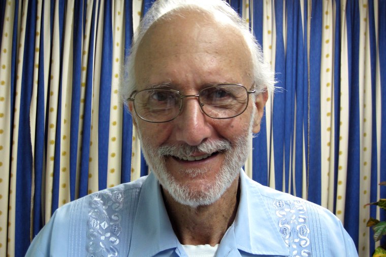 In this Nov. 27, 2012, file photo, provided by James L. Berenthal, jailed American Alan Gross poses in Havana, Cuba. (Photo by James L. Berenthal/AP)