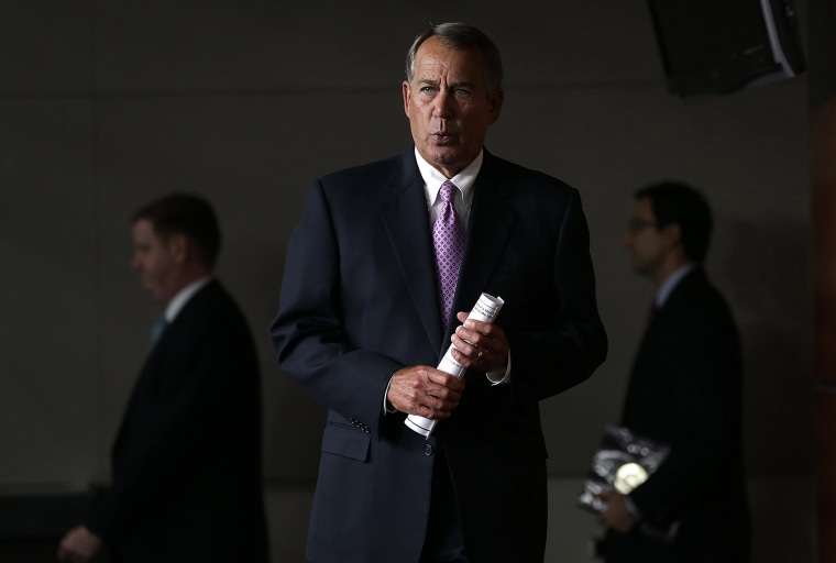 House Speaker John Boehner Holds Weekly News Conference