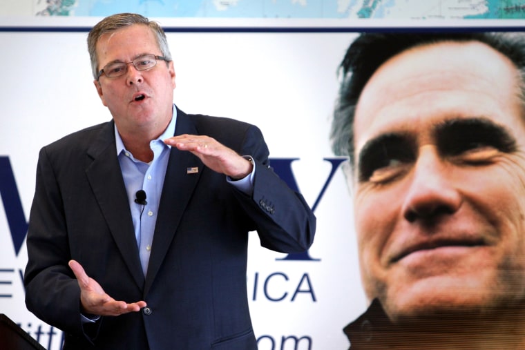 Jeb Bush campains for Romney in Florida