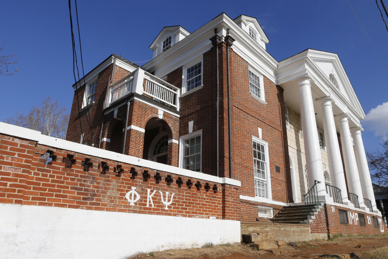The Phi Kappa Psi fraternity house at the University of Virginia in Charlottesville, Va. on Nov. 24, 2014. (Steve Helber/AP)