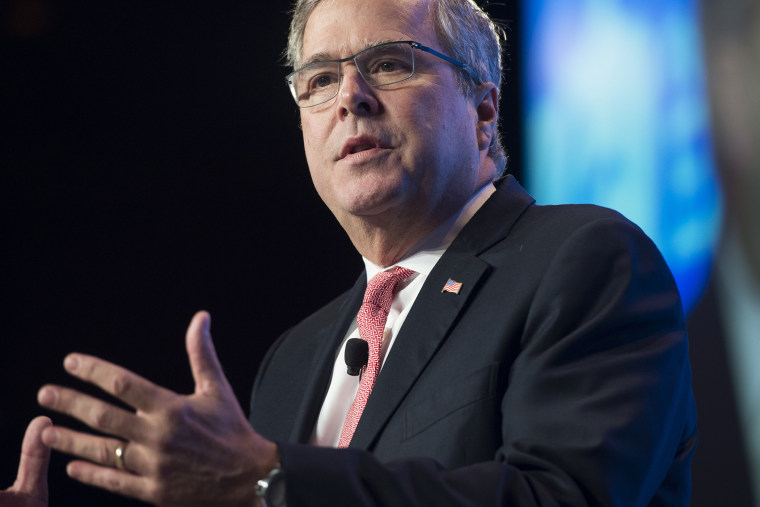Former Florida Republican Governor Jeb Bush speaks at the 2014 National Summit on Education Reform in Washington, DC on Nov. 20, 2014. (Saul Loeb/AFP/Getty)