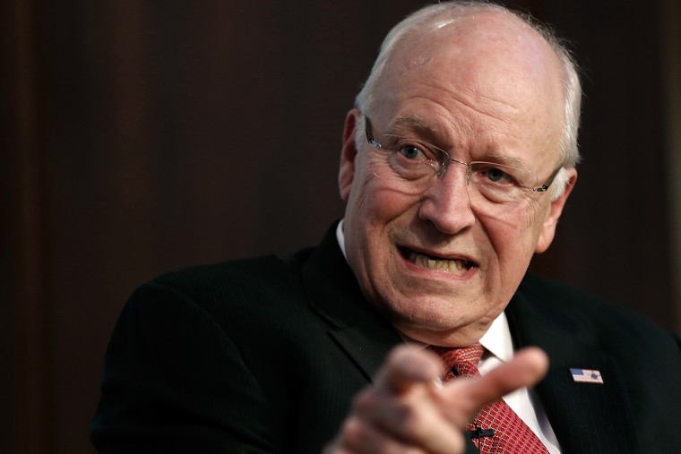 Former U.S. Vice President Dick Cheney talks about his wife Lynne Cheney's book \"James Madison: A Life Reconsidered\" May 12, 2014 in Washington, DC. (Win McNamee/Getty)
