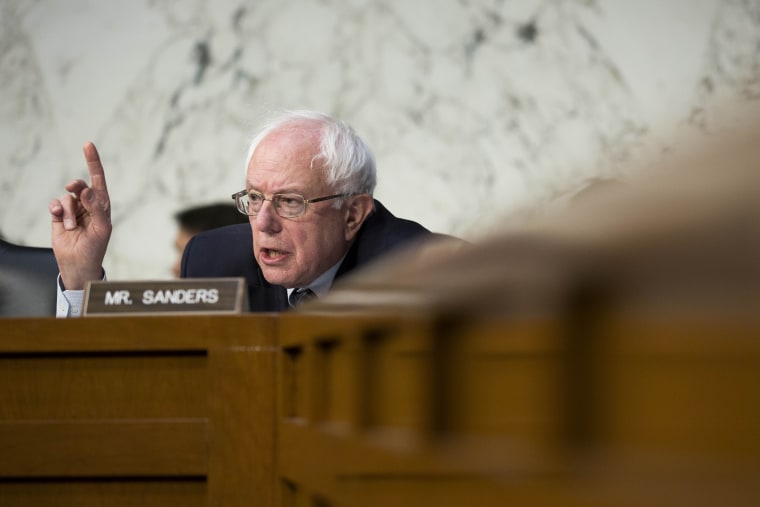 U.S. Sen. Bernie Sanders questions Federal Reserve Bank Chairwoman Janet Yellen on May 7, 2014 in Washington, DC. (Drew Angerer/Getty)