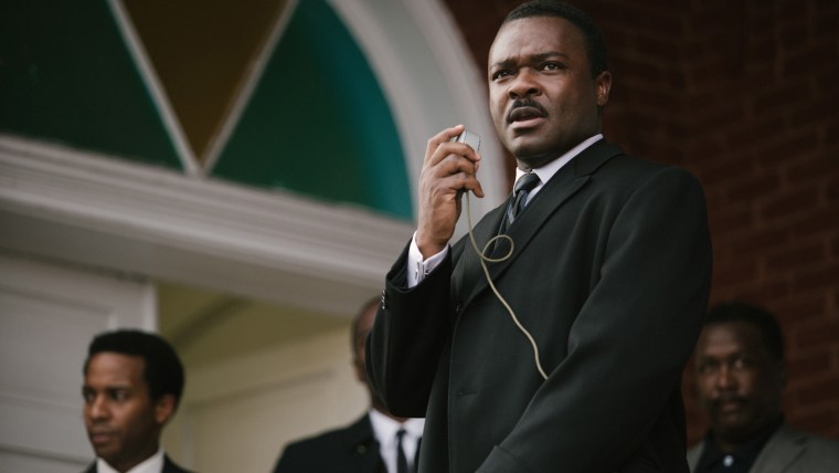 In this image released by Paramount Pictures, David Oyelowo portrays Dr. Martin Luther King, Jr. in a scene from \"Selma.\" (AP Photo/Paramount Pictures, Atsushi Nishijima)