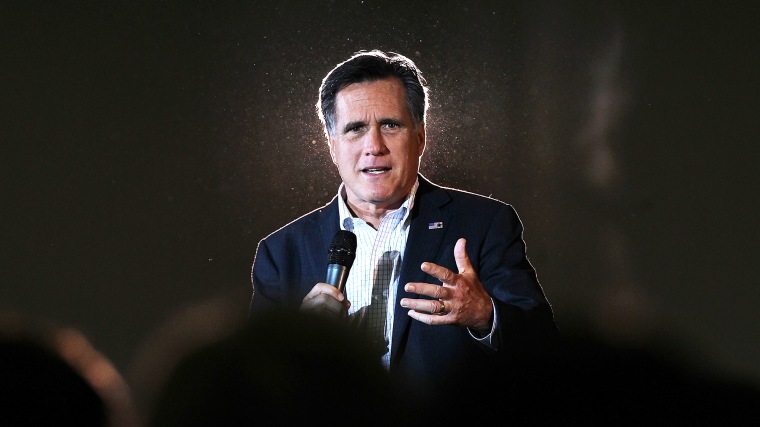 Then-Republican presidential candidate Mitt Romney speaks during a campaign rally at West Hills Elementary School March 4, 2012 in Knoxville, Tenn. (Photo by Justin Sullivan/Getty)
