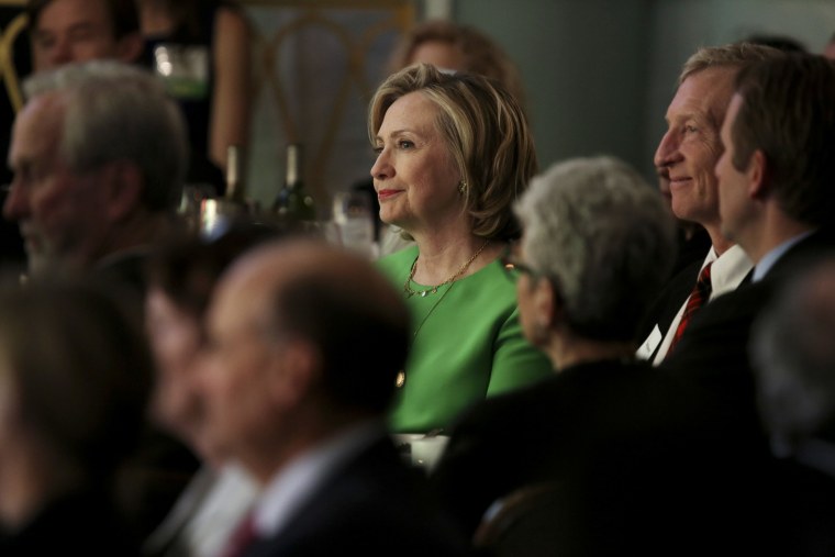 Hillary Clinton at a League of Conservation Voters event in New York on Dec 1, 2014. (Photo by Damon Winter/The New York Times/Redux)