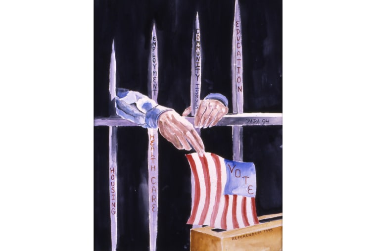 The Vote by Anthony Papa. Watercolor on Paper, 1988.