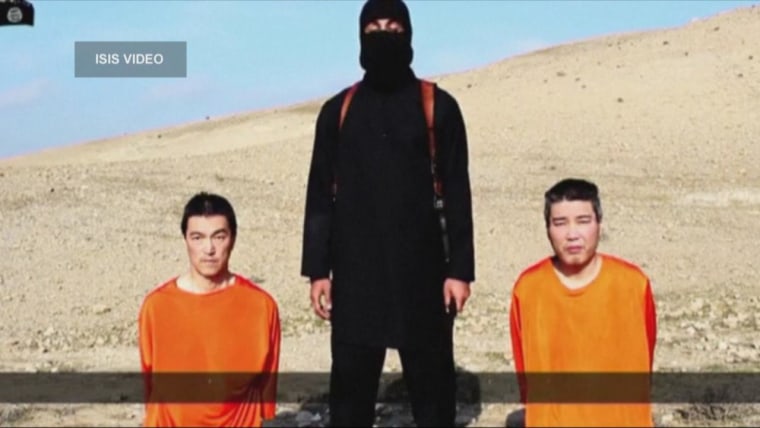 ISIS' al-Furqan media wing released a video message on Tuesday showing two purported Japanese hostages.