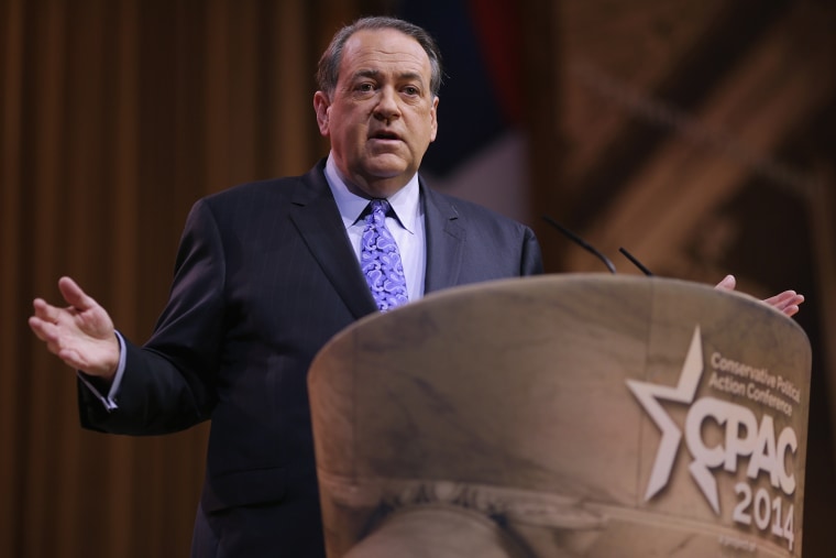 Former Arkansas Governor Mike Huckabee speaks during the second day of the Conservative Political Action Conference at the Gaylord International Hotel and Conference Center on March 7, 2014 in National Harbor, Md.