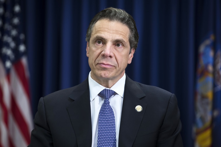 New York State Governor Andrew Cuomo attends a news conference on April 17, 2014, in New York. (Photo by John Minchillo/AP)