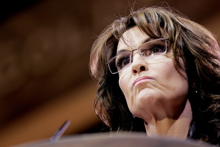Conservative pundit, television personality and former vice presidential candidate Sarah Palin speaks during the Conservative Political Action Conference on March 8, 2014 in National Harbor, Maryland. (Photo by T.J. Kirkpatrick/Getty)