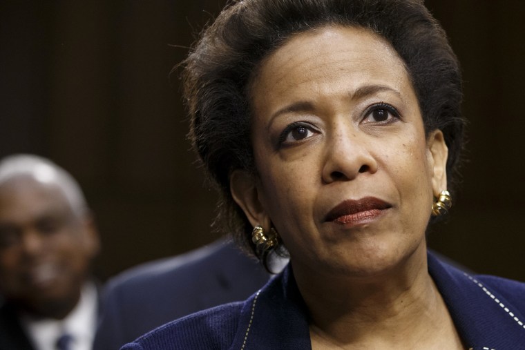 Attorney general nominee Loretta Lynch appears on Capitol Hill in Washington, on Jan. 28, 2015, before the Senate Judiciary Committee's confirmation hearing.