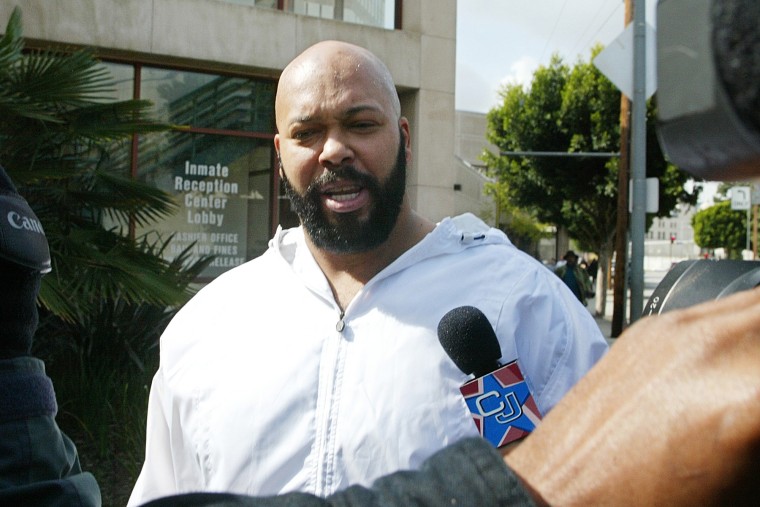 In this Feb. 26, 2003 file photo, rap music mogul Marion \"Suge\" Knight is seen in Los Angeles, Calif. (Photo by Damian Dovarganes/AP)