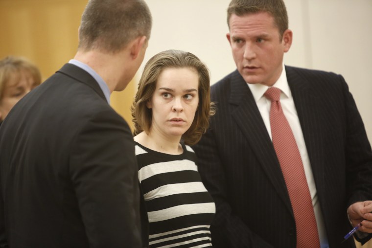 Lacey Spears enters the Westchester County Courthouse for a hearing on Dec. 11, 2014 in White Plains, N.Y. (Photo by Ricky Flores/The Journal News/Pool/AP)