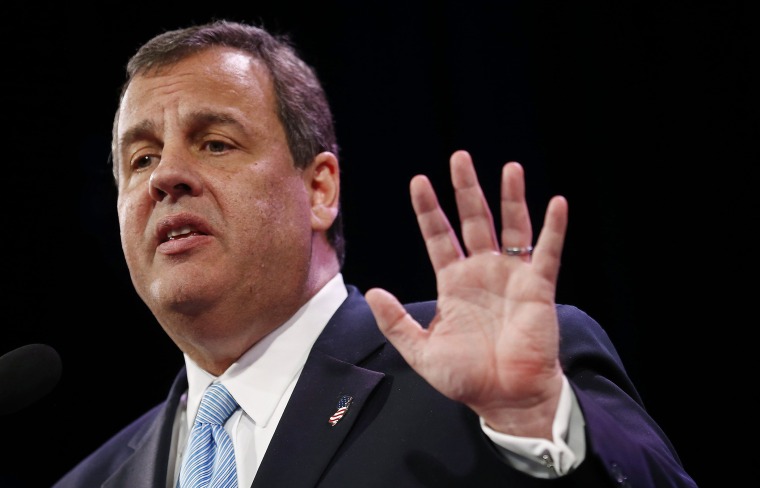 Governor of New Jersey Chris Christie speaks at the Freedom Summit in Des Moines, Iowa, January 24, 2015.