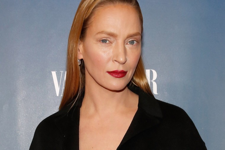Actress Uma Thurman attends \"The Slap\" New York Premiere Party at The New Museum on Feb. 9, 2015 in New York City.