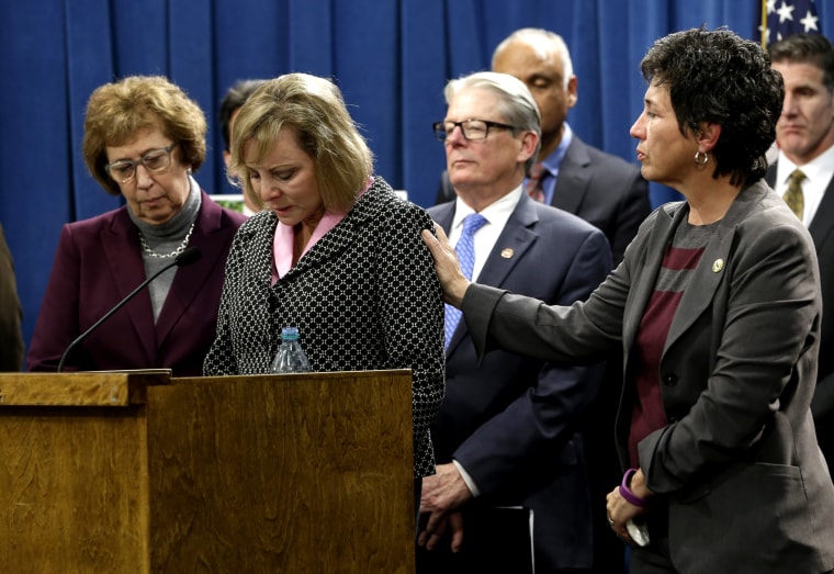Debbie Ziegler, the mother of Brittany Maynard, appeared in support of proposed legislation allowing doctors to prescribe life-ending medication to terminally ill patients at the Capitol in Sacramento, Calif., Jan. 21, 2015. (Photo by Rich Pedroncelli/AP)