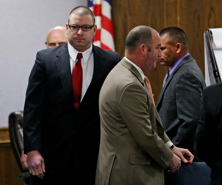 Former Marine Cpl. Eddie Ray Routh enters the courtroom at the Erath County, Donald R. Jones Justice Center in Stephenville, Texas, Feb. 13, 2015. (Photo by Paul Moseley/Reuters)
