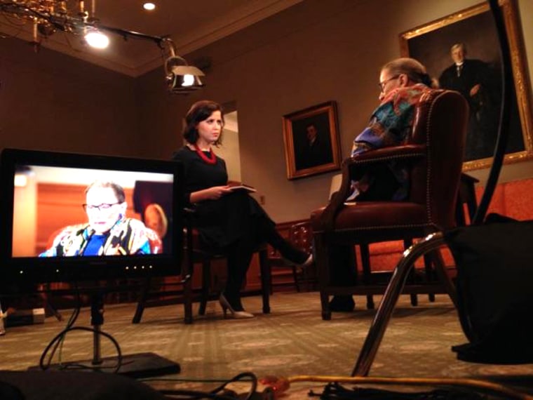 Associate Justice Ruth Bader Ginsburg and msnbc's Irin Carmon.