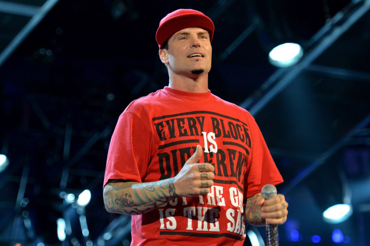 Rapper Vanilla Ice performing onstage in New Orleans in 2014.