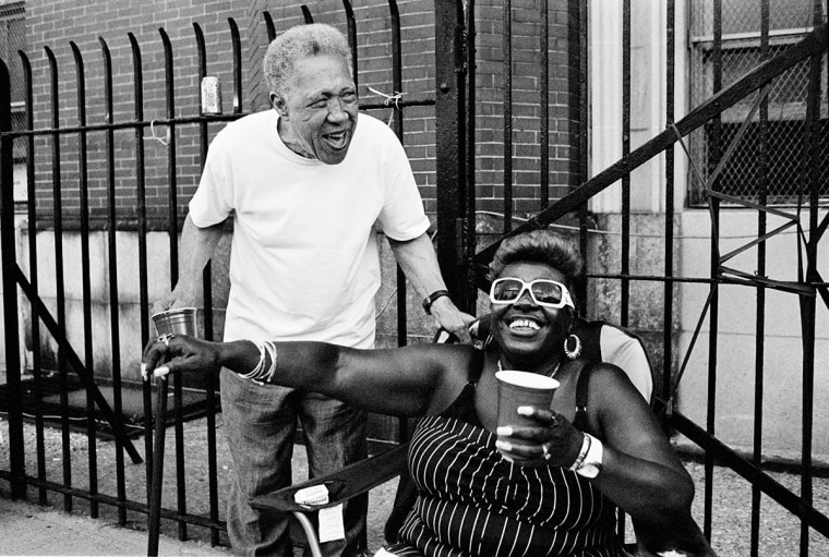 Leonard “Red” Jackson, whom Gordon Parks photographed in 1948 for Life Magazine, at a block party in Harlem.