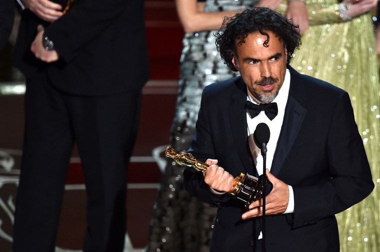 Director Alejandro Gonzalez Iñarritu accepts the Best Picture award for 'Birdman' onstage during the 87th Annual Academy Awards at Dolby Theatre on Feb. 22, 2015 in Hollywood, Calif. (Photo by Kevin Winter/Getty)