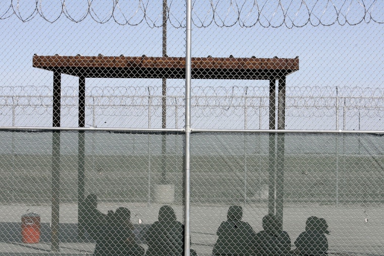 A view of immigrant detainees at the Willacy County Immigration Detention Center in Raymondville, Texas in 2007.
