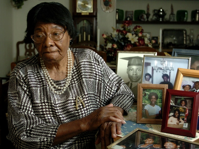 Addie Lee Anderson, 87, shown Aug. 8, 2006, at her home in Fayetteville, NC, was involuntarily sterilized in 1950 by the Eugenics Board of North Carolina after the birth of her last child. (Photo by Sara D. Davis/Chicago Tribune/Getty)