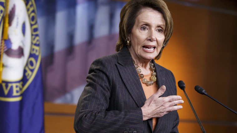 House Minority Leader Nancy Pelosi of Calif. gestures during a news conference on Capitol Hill in Washington, on Feb. 27, 2015. (Photo by J. Scott Applewhite/AP)