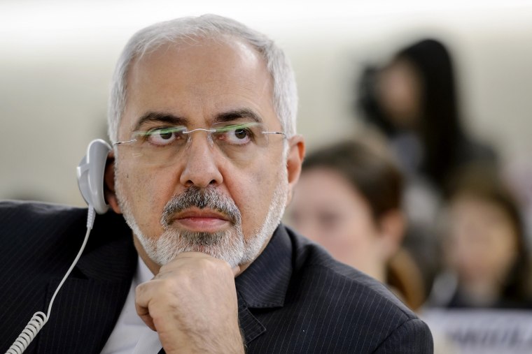 Iranian Foreign Minister Mohammad Javad Zarif waits to deliver his speech before delegates on March 2, 2015 at the opening day of UN Human Rights council session at the United Nations offices in Geneva. (Photo by Fabrice Coffrini/AFP/Getty)