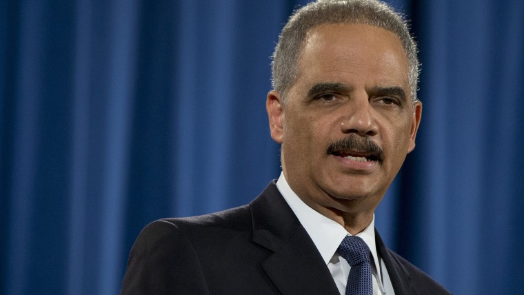 Attorney General Eric Holder speaks at the Justice Department in Washington, on March 4, 2015. (Photo by Carolyn Kaster/AP)