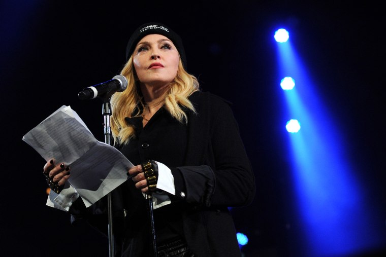 Madonna participates in Amnesty International's \"Bringing Human Rights Home\" Concert at the Barclays Center on Feb. 5, 2014 in New York, N.Y. (Photo by Evan Agostini/Invision/AP)
