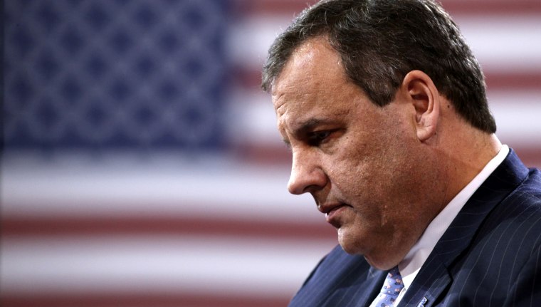 New Jersey Governor Chris Christie looks down while speaking at the Conservative Political Action Conference (CPAC) at National Harbor in Md., Feb. 26, 2015. (Photo by Kevin Lamarque/Reuters)