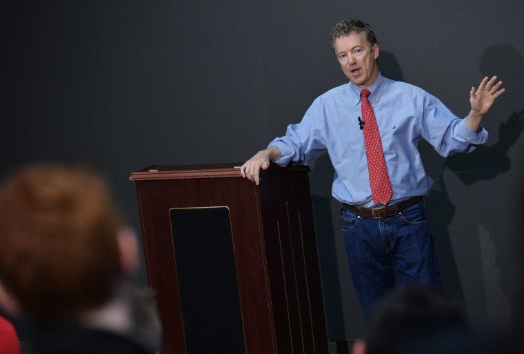 Senator Rand Paul, R-KY, speaks during a discussion on reforming the criminal justice system at Bowie State University on March 13, 2013 in Bowie, Md. (Photo by Mandel Ngan/AFP/Getty)