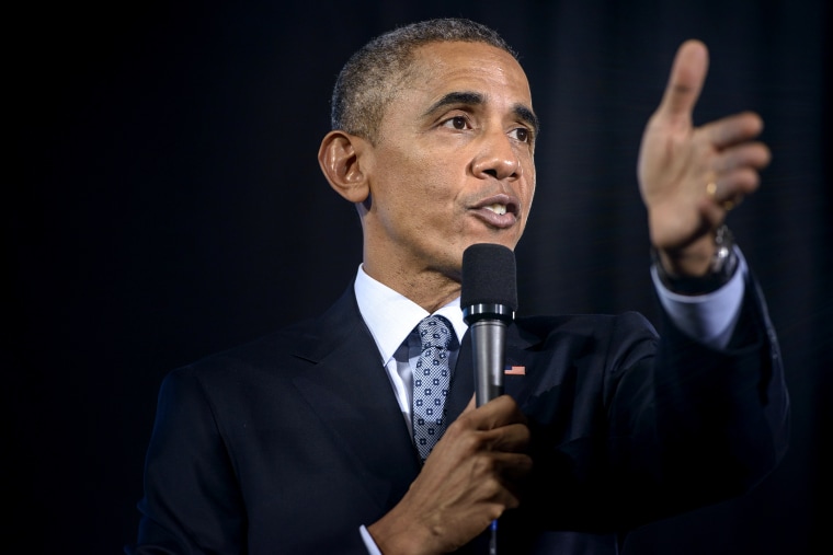 US President Barack Obama answers audience questions at the City Club of Cleveland on March 18, 2015 in Cleveland, Ohio. (Photo by Brendan Smialowski/AFP/Getty)