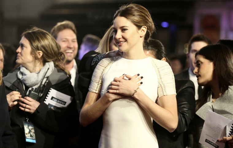 Cast member Shailene Woodley arrives at the World Premiere of 'Insurgent' in central London, March 11, 2015. (Photo by Paul Hackett/Reuters)