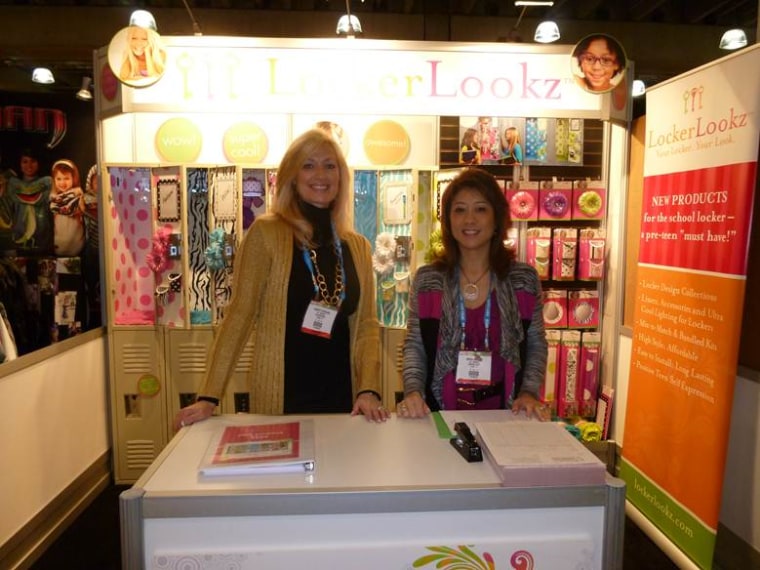 Locker Lookz founders Christi Sterling (left) and JoAnn Brewer at the annual Toy Fair in New York City in February 2015.
