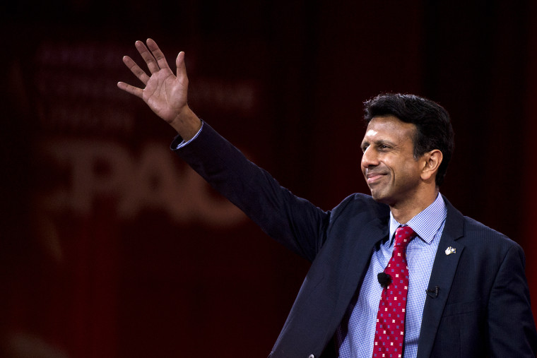 Gov. Bobby Jindal, R-La., speaks at CPAC in National Harbor, Md., on Feb. 26, 2015. (Photo By Bill Clark/CQ Roll Call/AP)